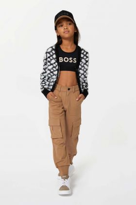 BOSS cardigan copii culoarea alb