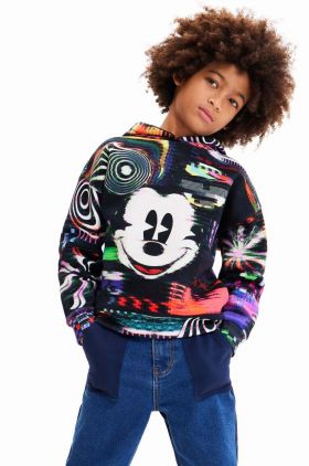 Desigual hanorac de bumbac pentru copii x Disney cu glugă, modelator