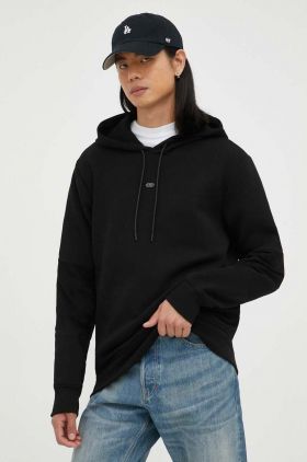 G-Star Raw bluza barbati, culoarea negru, cu glugă, neted