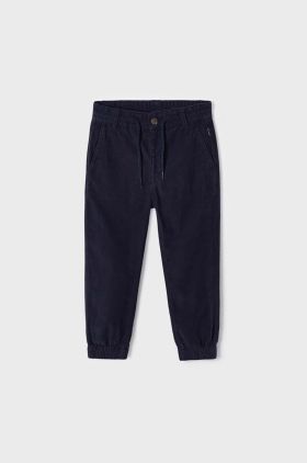 Mayoral pantaloni de bumbac pentru copii culoarea albastru marin, neted