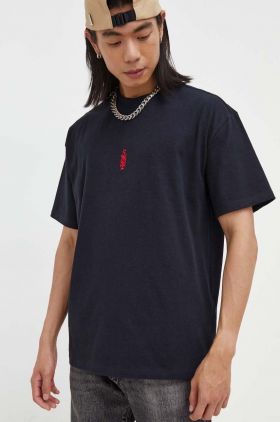 Quiksilver tricou din bumbac culoarea negru, cu imprimeu