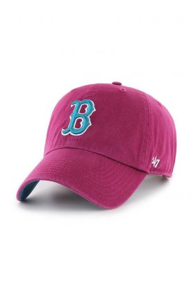 47brand șapcă de baseball din bumbac MLB Boston Red Sox culoarea bordo, cu imprimeu