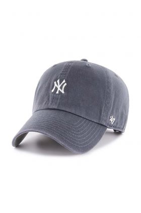 47brand șapcă de baseball din bumbac MLB New York Yankees culoarea bleumarin, cu imprimeu  B-BSRNR17GWS-VN