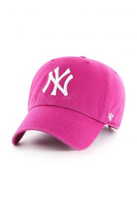 47brand șapcă de baseball din bumbac MLB New York Yankees culoarea roz, cu imprimeu