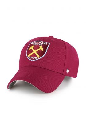 47brand șapcă din amestec de lână EPL West Ham United FC culoarea rosu, cu imprimeu