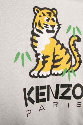 Kenzo Kids hanorac de bumbac pentru copii culoarea bej, cu glugă, cu imprimeu