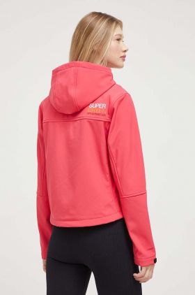 Superdry geaca femei, culoarea roz, de tranzitie