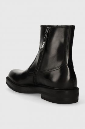 Karl Lagerfeld ghete de piele KRAFTMAN barbati, culoarea negru, KL11440