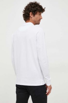 Pepe Jeans longsleeve din bumbac culoarea alb, neted