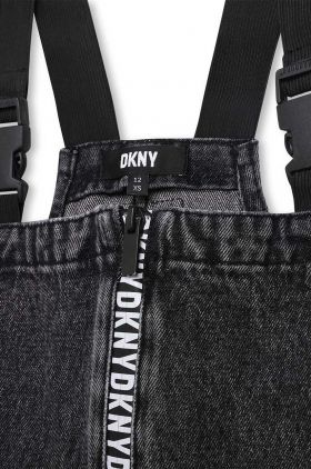 Dkny rochie din denim pentru copii culoarea negru, mini, drept