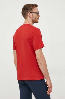 North Sails tricou din bumbac culoarea rosu, neted