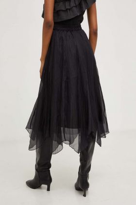 Answear Lab fusta culoarea negru, midi, evazati