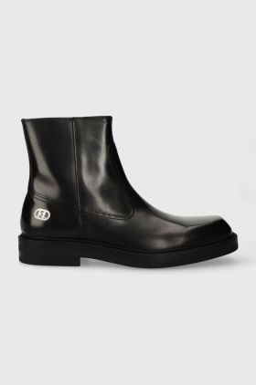 Karl Lagerfeld ghete de piele KRAFTMAN barbati, culoarea negru, KL11440