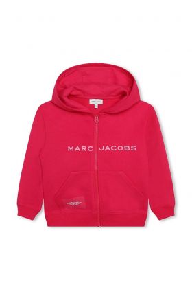 Marc Jacobs bluza copii culoarea rosu, cu glugă, cu imprimeu