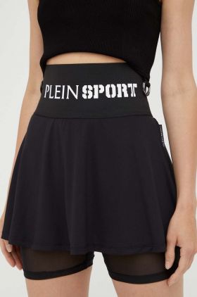 PLEIN SPORT fusta culoarea negru, mini, evazati