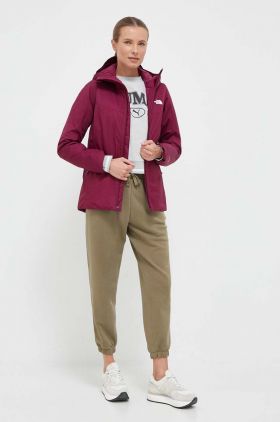 The North Face jacheta de exterior Quest culoarea bordo