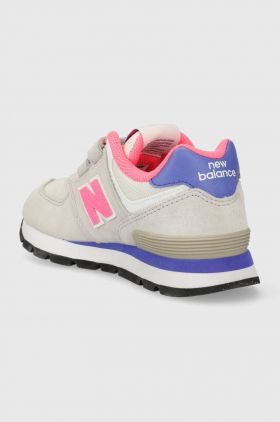 New Balance sneakers pentru copii culoarea gri PV574DK2-GREY/PINK