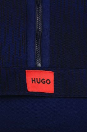 HUGO bluza copii culoarea albastru marin, cu imprimeu