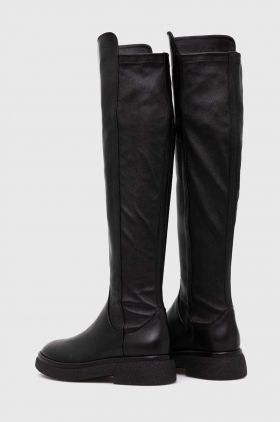 AGL ghete de piele ALISON R BOOT femei, culoarea negru, cu toc plat, D721586PWK06891013