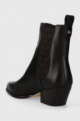 MICHAEL Michael Kors ghete chelsea de piele Kinlee femei, culoarea negru, cu toc drept, 40F3KNME6L