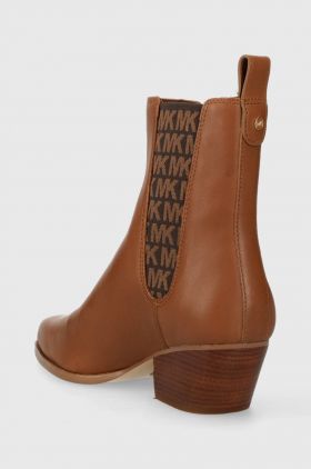 MICHAEL Michael Kors ghete chelsea de piele Kinlee femei, culoarea maro, cu toc drept, 40F3KNME6L
