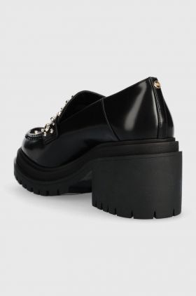 MICHAEL Michael Kors mocasini de piele Rocco femei, culoarea negru, cu platforma, 40F3RCMP3L