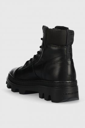 G-Star Raw botine NOXER HGH LEA NYL femei, culoarea negru, cu toc plat, 2241020817.BLK