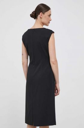 Dkny rochie culoarea negru, midi, drept