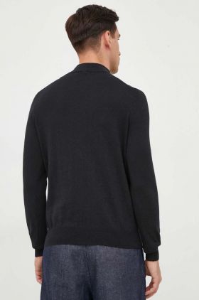 North Sails pulover din amestec de lana barbati, culoarea negru, light, cu turtleneck