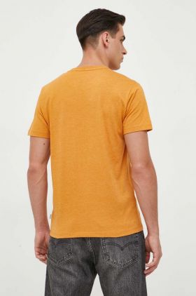 Pepe Jeans tricou Nouvel barbati, culoarea portocaliu, neted