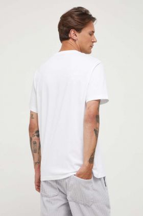 PS Paul Smith tricou din bumbac culoarea alb, cu imprimeu