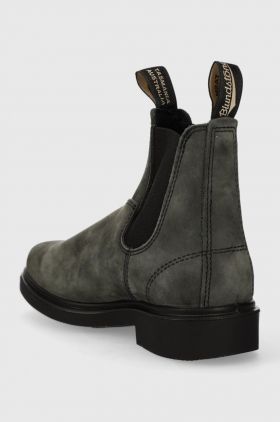 Blundstone botine din piele intoarsa femei, culoarea gri, cu toc plat, 1308.Rustic.Black