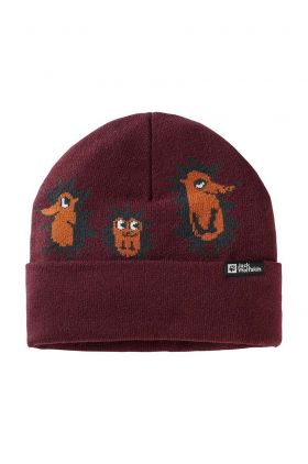 Jack Wolfskin caciula copii culoarea bordo