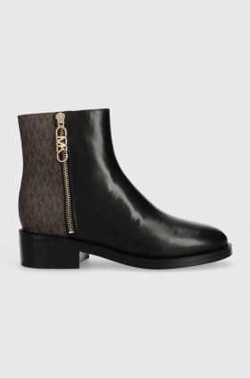 MICHAEL Michael Kors botine Regan femei, culoarea negru, cu toc plat, 40F3RGME6L