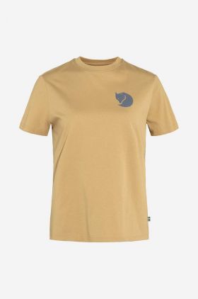 Fjallraven tricou Fox Boxy Logo Tee culoarea galben, cu imprimeu F87153.196-196