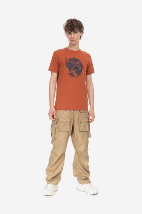 Fjallraven tricou din bumbac Arctic Fox culoarea portocaliu, cu imprimeu F87220