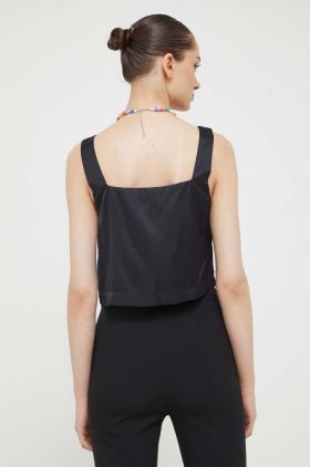 Abercrombie & Fitch top femei, culoarea negru