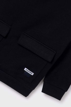 Mayoral bluza copii culoarea negru, cu glugă, neted