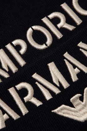 Emporio Armani caciula din lana pentru copii culoarea albastru marin