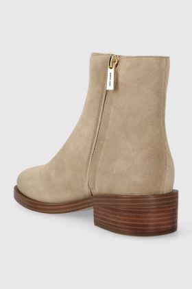 MICHAEL Michael Kors cizme din piele intoarsa Regan femei, culoarea bej, cu toc plat, 40F3RGME5S
