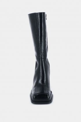 Jonak cizme de piele BAGNA CUIR BRILLANT femei, culoarea negru, cu toc drept, 3100161