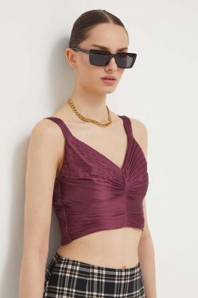 Abercrombie & Fitch top femei, culoarea violet