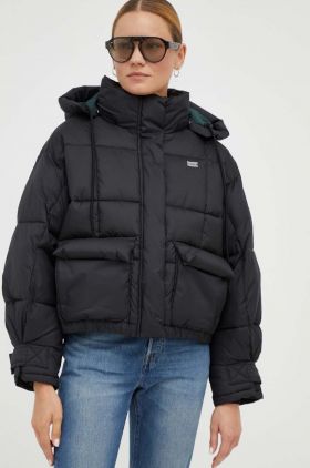 Levi's geaca femei, culoarea negru, de iarna, oversize