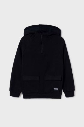 Mayoral bluza copii culoarea negru, cu glugă, neted