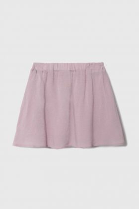 United Colors of Benetton fusta fete culoarea violet, mini, evazati