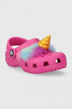 Crocs slapi copii I AM UNICORN culoarea roz