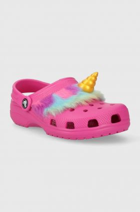 Crocs slapi copii Classic I Am Unicorn culoarea roz