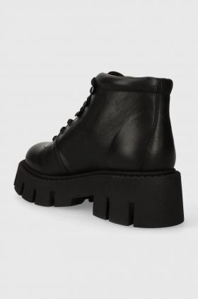 Copenhagen cizme de piele femei, culoarea negru, cu platforma, CPH134 vitello