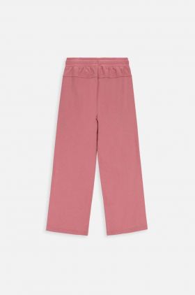 Coccodrillo pantaloni de trening din bumbac pentru copii culoarea roz, neted