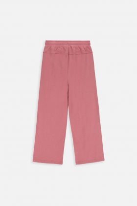 Coccodrillo pantaloni de trening din bumbac pentru copii culoarea roz, neted